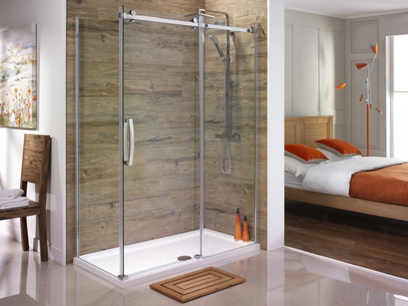 frameless sliding shower box